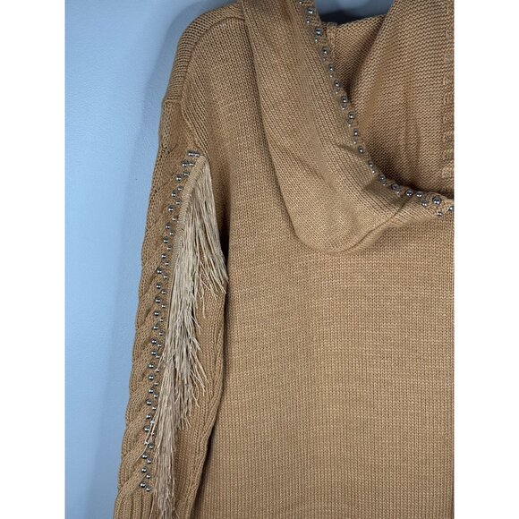 Free People Understated Leather Southern Charm Studded Cardigan S XS Fringe NWT - Picture 8 of 9